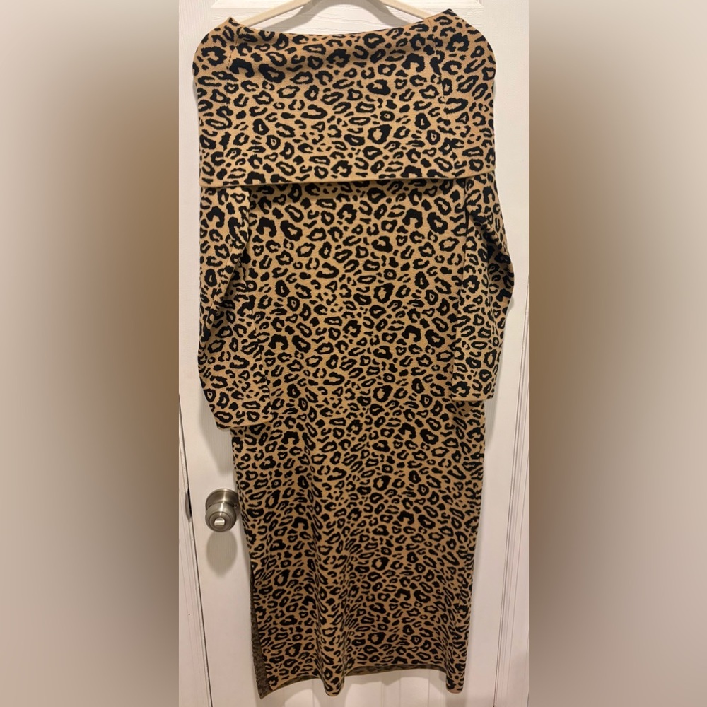 Worth Leopard Print Off-Shoulder Dress L - Picture 6 of 8